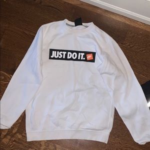 white “just do it” nike crew neck